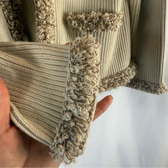 Vintage 90’ Side effects Cream Textured Women's Sweater, cardigan - Picture 7 of 14